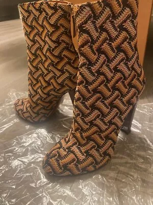 Missoni 36 1/2 BRAND NEW Knitted Fabric High Heel Ankle Booties • $450