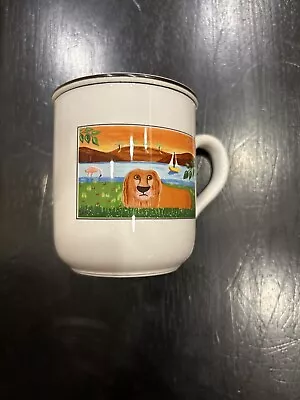 Villeroy & Boch Naif Design Coffee Tea Soup Mug Lion Chicken Folk Art • $23