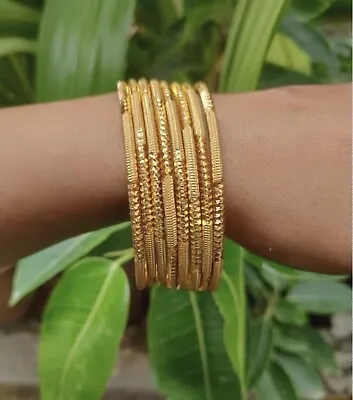£16.99 • Buy 22 Ct Indian Gold Plated Bangles Size 2.4