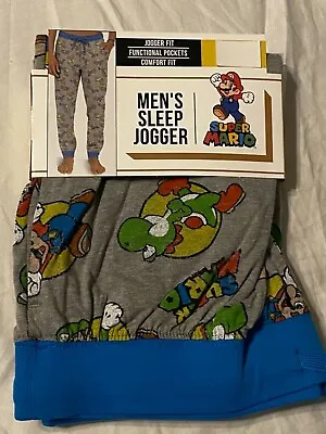 SUPER MARIO BROS 2 3 Luigi KART Game YOSHI New MENS Pajama Sleep LOUNGE Pant WOW • $19.05