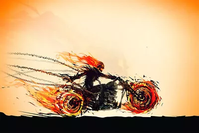Ghost Rider Luxury Bike Sports Motorcycle Wall Art Home Decor - POSTER 20x30 • $23.99
