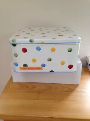 Emma Bridgewater Polka Dot Square Cake Biscuit Storage Tin Used Ex Con • £7.99