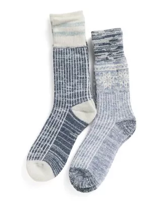 2-Pack Muk Luks Women's Wool Lodge Socks Twilight Sizes 6-11 • $12.99