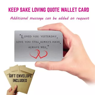 £2.99 • Buy Metal Keepsake Poem Wallet Card Anniversary Mum Partner Dad Boyfriend Gift