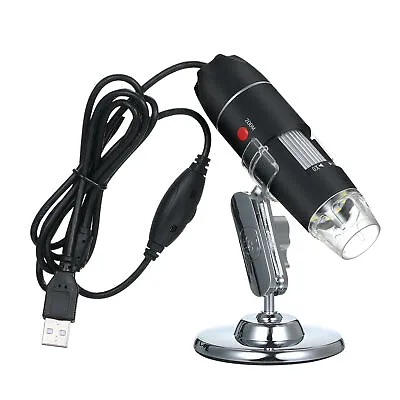 USB Digital Microscope  1600X Zoom 3in 8LED Magnifier +Stand W2L2 • $19.69