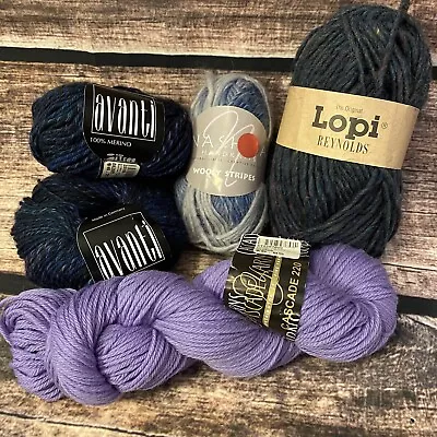 DESTASH! All WOOL LOT Lopi Cascade 220 Avanti Nashua Wooly  Yarn 5 Skeins • $20