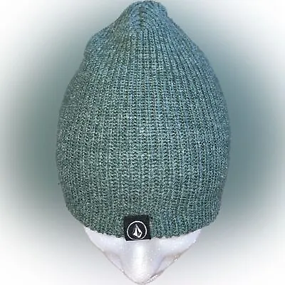 Volcom Vintage Retro Style Sage Forest Green Knit Skull Stone Beanie Cap Hat • $25