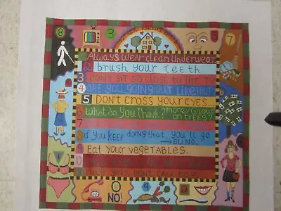 Needlepoint Canvas  Mother Knows Best   Hand Painted  By Maggie • $180