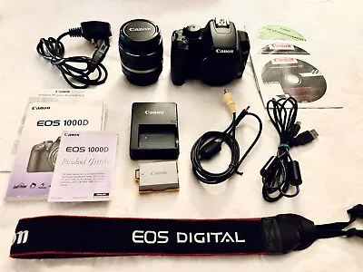 Canon EOS 1000D Digital SLR Camera With EF-S 18-55mm Lens Battery & Charger • £175