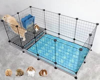 Rabbit Cage With Litter & Liner Guinea Pig Cage 48x24x20inch C&C Small Animal  • $74.04