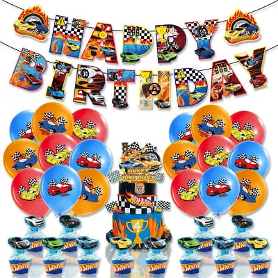 Hot Wheels Race Car Kids Boys Birthday Decoration Balloons Sets Party Supplies • £8.87