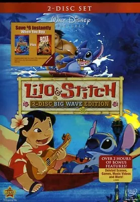 Lilo And Stitch (DVD 2002) 2 Disk Big Wave Edition • $7.97