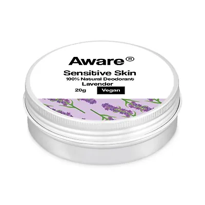 Aware - Lavender Vegan Natural Deodorant Balm 20g For Men & Women Eco Friendly • £4.99