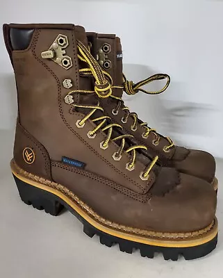 HAWX Lineman Comp Toe Work Boots Brown Men's Size 10.5EE • $89.99