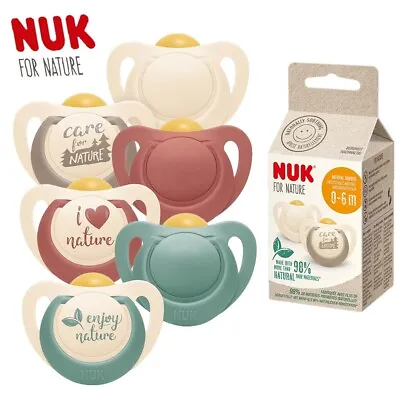£8.79 • Buy Nuk For Nature Sustainable Rubber Soothers Baby Dummies For Ages 0-36 Months