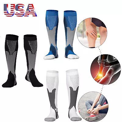 Compression Socks Stockings Men Women 20-30mmHg Support Miracle Calf Leg Sport • $7.50