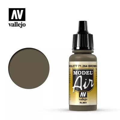 Vallejo Model Air: Brown Violet RLM81 - Acrylic Paint Bottle 17ml VAL71.264 • £2.65