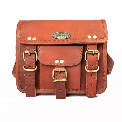 9X11 Inch Vintage Mens Real Leather Handbag Shoulder Bag Satchel Messenger • $40.42