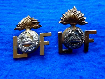 Pre 1968 Pair Of Lancashire Fusiliers Bi Metal Collar Badges • £14