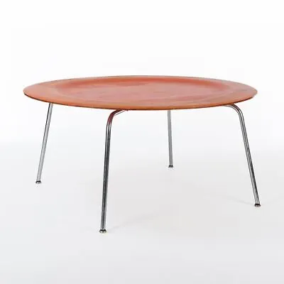 Herman Miller Eames Table Red Original Vintage CTM Circular Coffee Metal/Wood • £1345