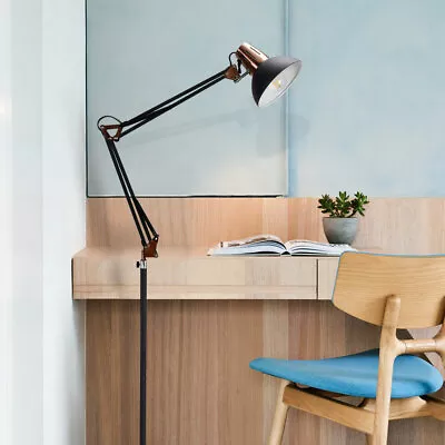 Modern Floor Lamp Architect Swing Arm Standing Reading Lamp Adjustable Metal • $58.99