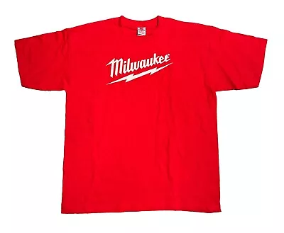 Milwaukee Tool Bayside Red 100% Preshrunk Cotton T Shirt Mens XL • $14.49