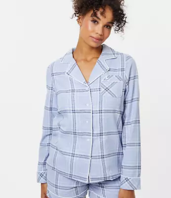 Jack Wills Flannel Pyjama Top Womens Blue Size UK 12 #REF8 • £14.99