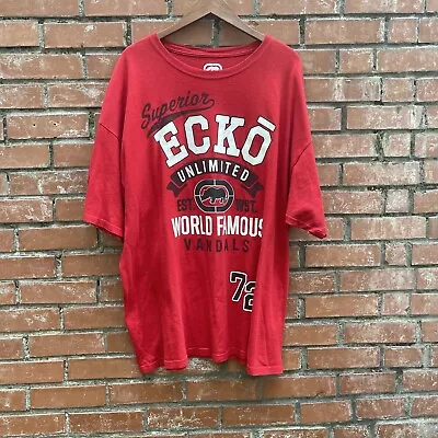 Y2K Ecko Unltd Print Oversized Baggy Hip-Hop Skate T-Shirt Size 2XL • $18.50