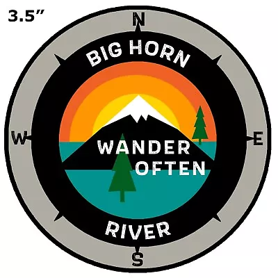 Bighorn River Montana 3.5  Car Truck Window Sticker Decal - Bumper - Wander • $2.99