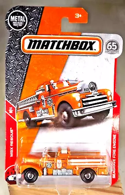 2017 Matchbox 72/125 MBX Rescue 17/30 SEAGRAVE FIRE ENGINE Orange W/ChromeDiscSp • $11