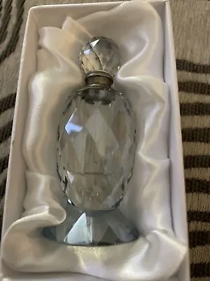 Oleg Cassini Blue Shimmer Crystal Glass Mini Perfume Bottle With Box • $10