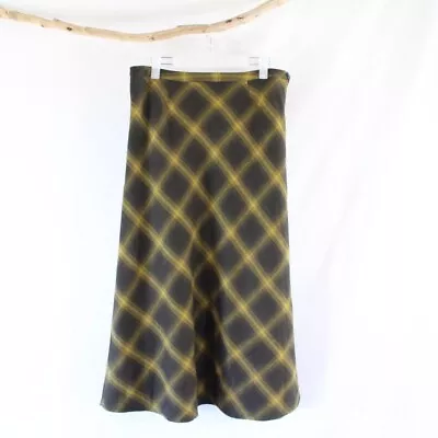 Cato Long Modest Yellow Black Plaid Clueless Skirt Size 10 Maxi A-line No Pocket • $20