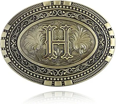 Mens Western Belt Buckle - Initial Cowboy Letter Oval Belt Buckles For Women • $10.99