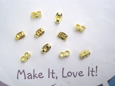 10 X REPLACEMENT SCROLL EARRING BACKS (5 Pairs) 7mm Fasteners Butterfly Gold Plt • £1.50