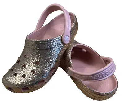 Crocs X Disney Limited Parks Pink Glitter Micky Mouse Women Size 10 Men 8 EUC • $41.96