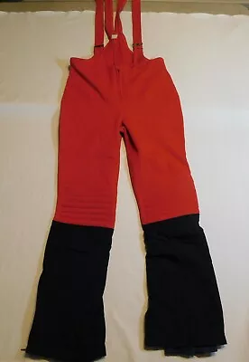 Vtg Fila Ski Bibs Snow Pants Suit Italy Red Blue Wool Mens S M • $75