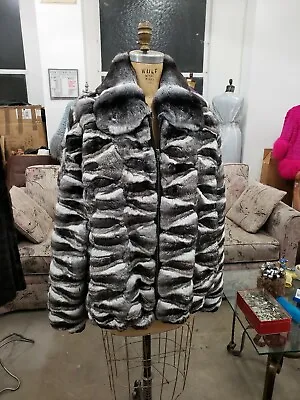 Mens Empress Chinchilla Bomber Jacket Coat Mans New Hip Hop High Quality Rapper • $2900