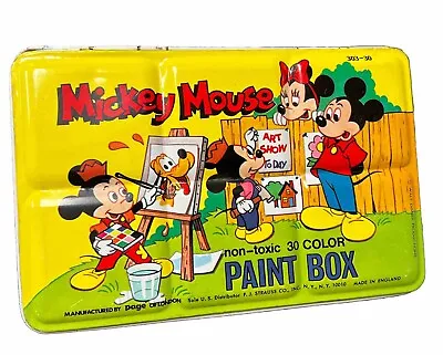 Vtg RARE 1950s-60s Mickey Mouse Tin Paint Box Made In England By Page Of London • $29.99