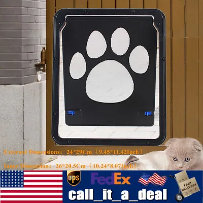 Pet Dog Cat Door Magnetic Flap Window Screen Lock Gate Sliding Door Frame NEW • $10.45