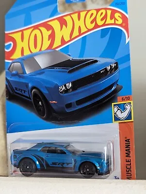 Hot Wheels '18 Dodge Challenger SRT Demon Metallic Blue #151 - 2023 Muscle Mania • $6.49