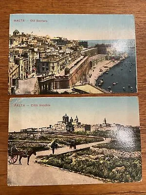 £3.50 • Buy Vintage Postcards Malta Barriera And Vecchia 1918 Postage 