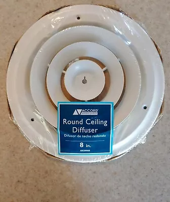 Round Ceiling Diffuser 8  Inch ABCDWH08 Accord Selkirk White Steel Buy/Save More • $16.98