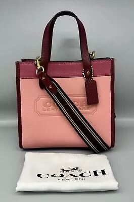 NWT Coach Field Tote 22 Bag In Colorblock Candy Pink Multi C6036 • $180