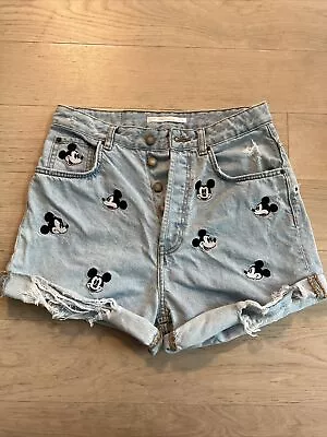 Zara Disney Mickey Mouse Denim Shorts Size 6 • $50