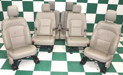 *WEAR* 18' EXPLORER Tan Leather Heated Dual Power Buckets 2nd 3rd Row Seat Set • $1139.99