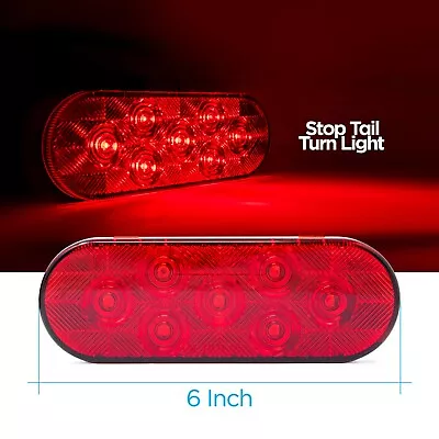 Pro LED 607R24V - 24 Volt 6  Oval Stop Tail Turn Light With 7 Red LEDs • $24.95