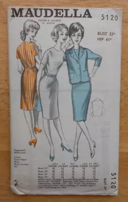 £1 • Buy Vintage 1960s MAUDELLA Sewing Pattern 5120. DRESS ONLY. Bust 37 .