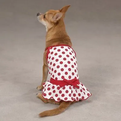 ZACK & ZOEY Dog Clothes Nantucket Red Polka Dot Sun Dress Clothing Size Medium M • $12.99