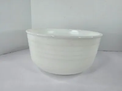 Vintage Pyrex White Milk Glass Mixing Bowl Ribbed General Mills #7 Large USA 9  • $27.19