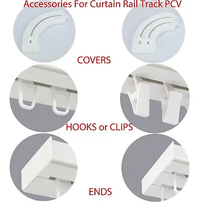£5.03 • Buy Accessories For Curtain Rail Track PCV Hooks Clips Corners Joiner Plug End